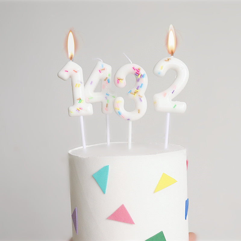 White Birthday Number Candles