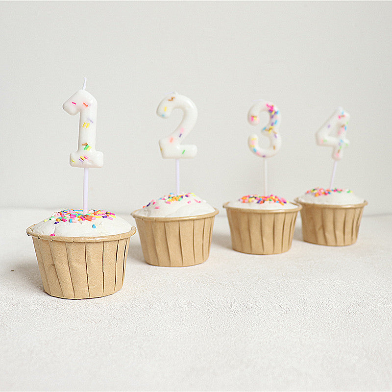 White Birthday Number Candles