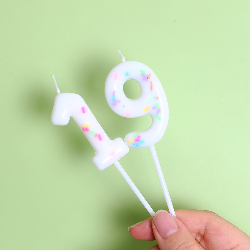 White Birthday Number Candles