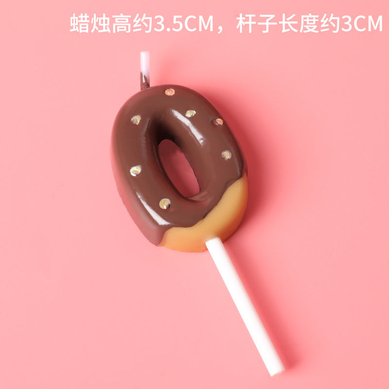 Donuts Chocolate Number Birthday Candles