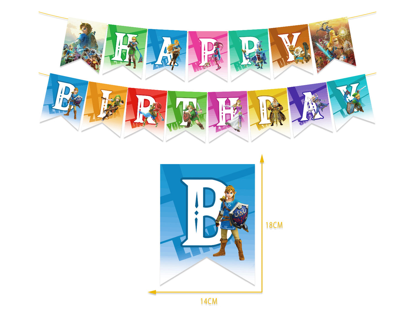 The Legend of Zelda Birthday Banners, Zelda Balloons, Zelda Cake Toppers