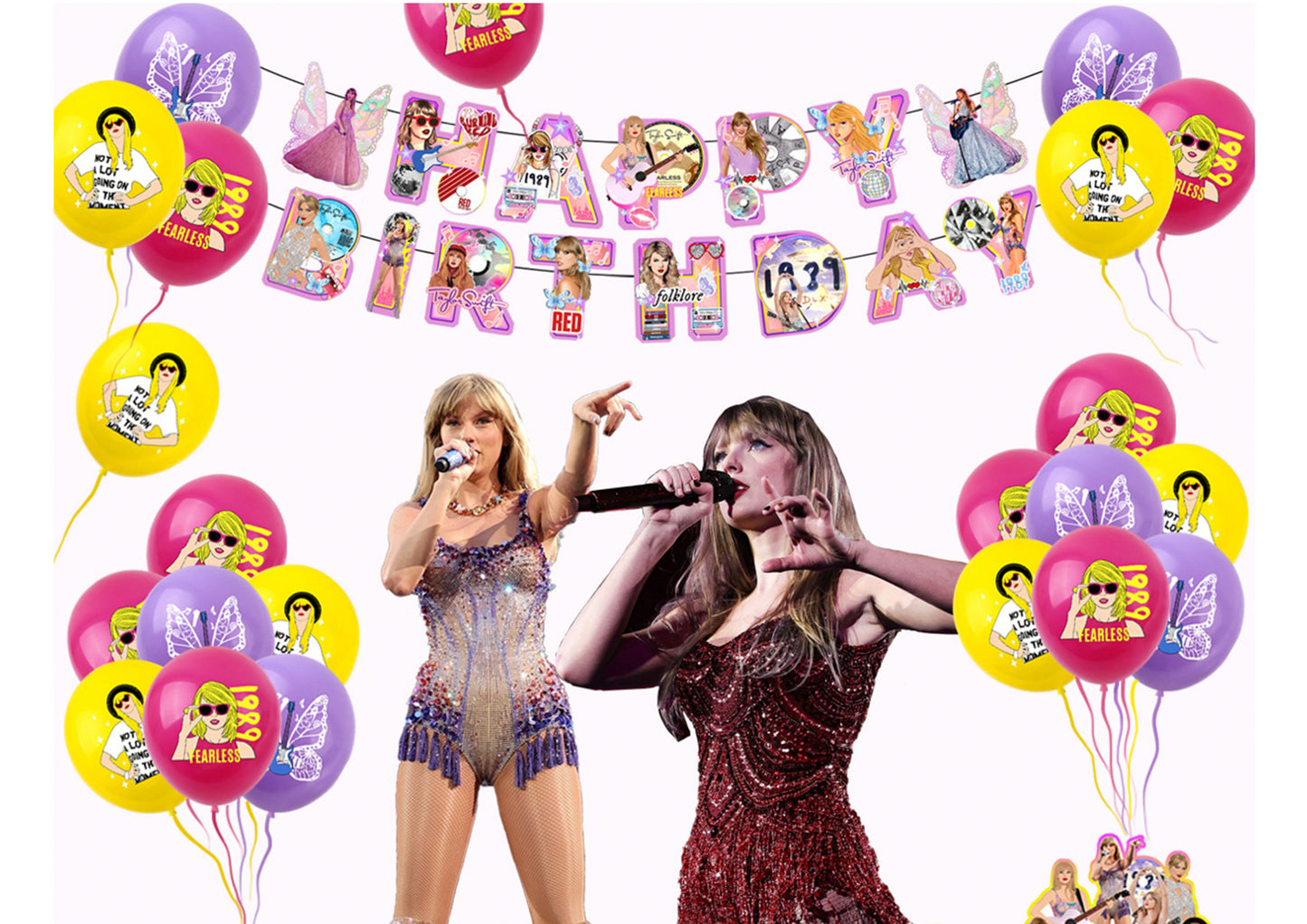 Taylor Swift Custom Swifties Birthday Banners, Taylor Swift Balloons, Taylor Swift Cake Toppers, Taylor Swiftie Merch