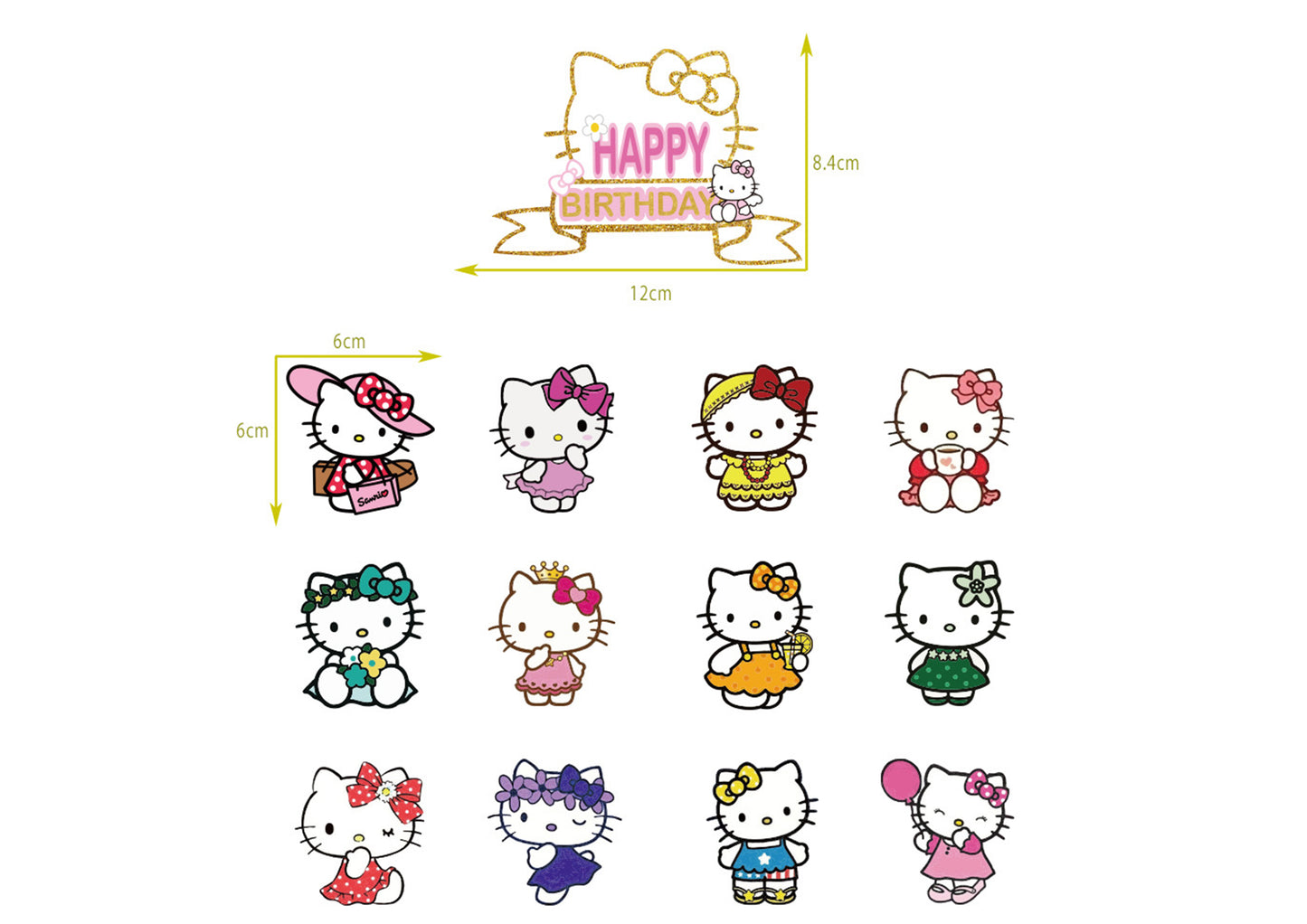 Hello Kitty Birthday Banners, Hello Kitty Balloons, Hello Kitty Cake Toppers