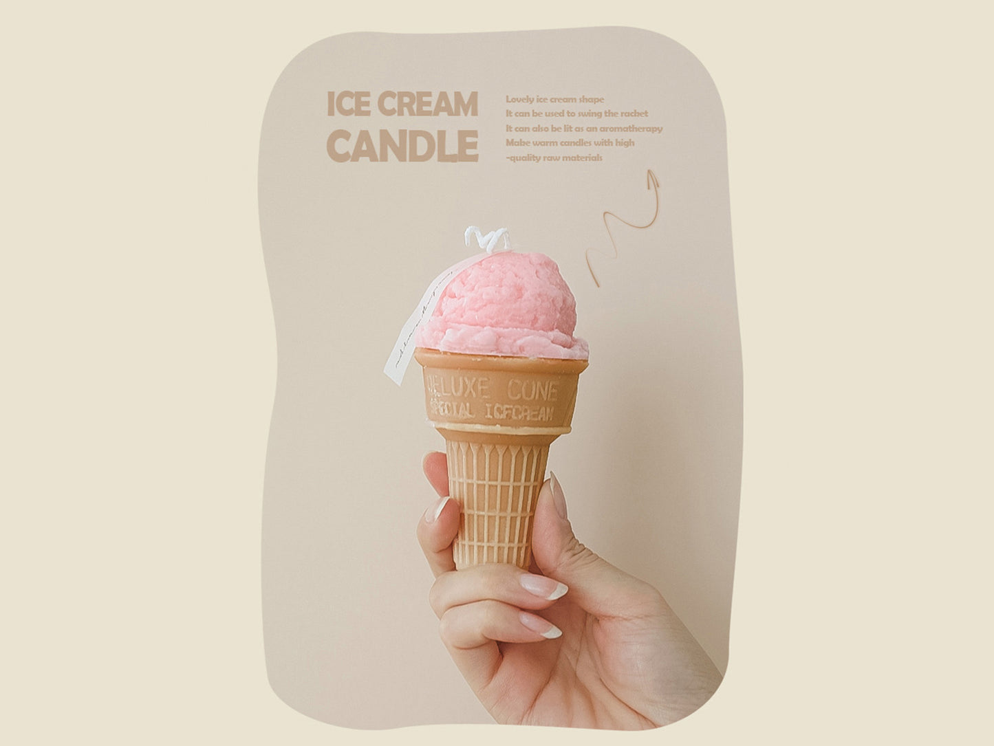 Handmade Ice Cream Shaped Scented Candles, Ice-cream Soy Wax Candle