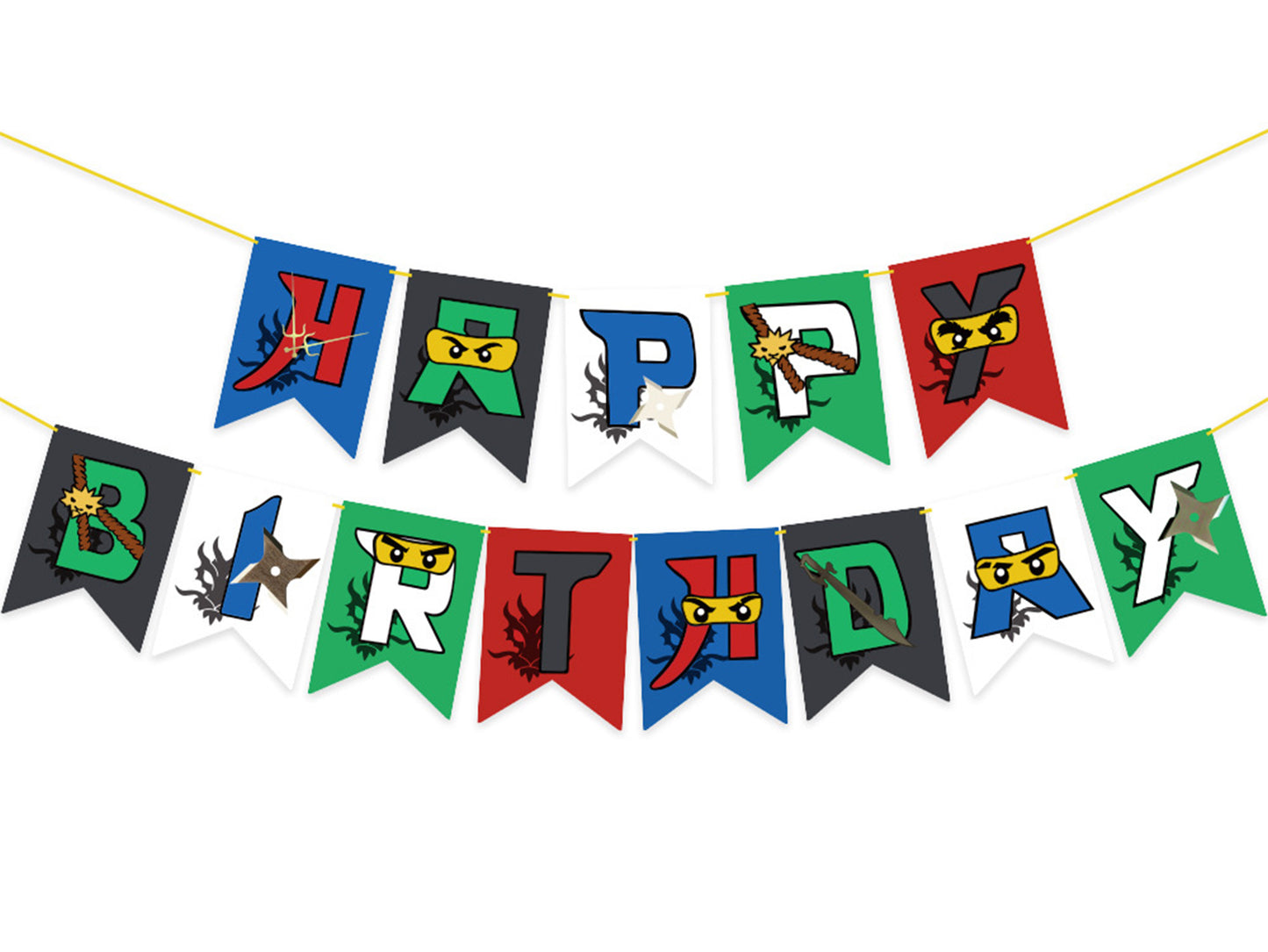 Lego Ninjago Birthday Banner, Lego Ninjago Balloons, Lego Ninjago Cake Toppers