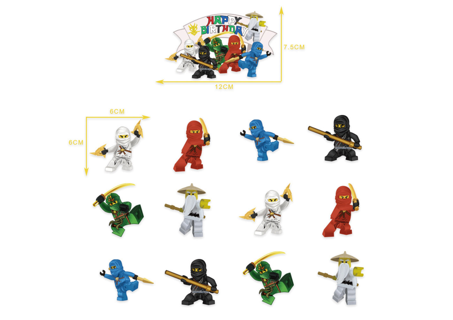Lego Ninjago Birthday Banner, Lego Ninjago Balloons, Lego Ninjago Cake Toppers