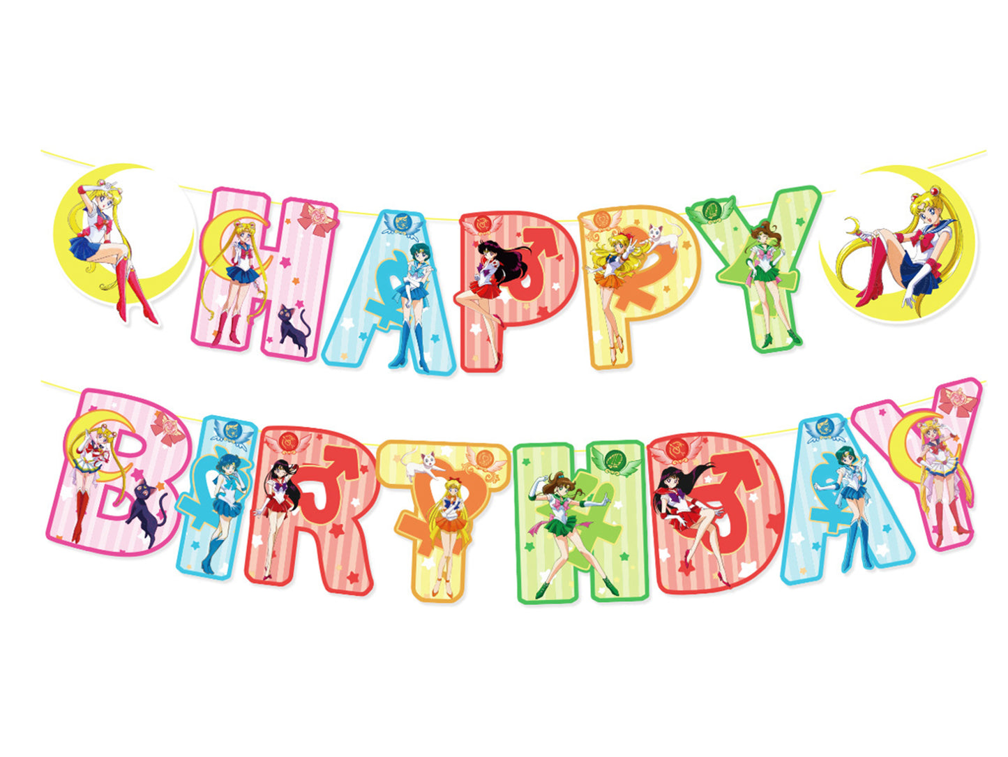 Sailor Moon Birthday Banners, Sailor Moon Balloons, Sailor Moon Cake Toppers