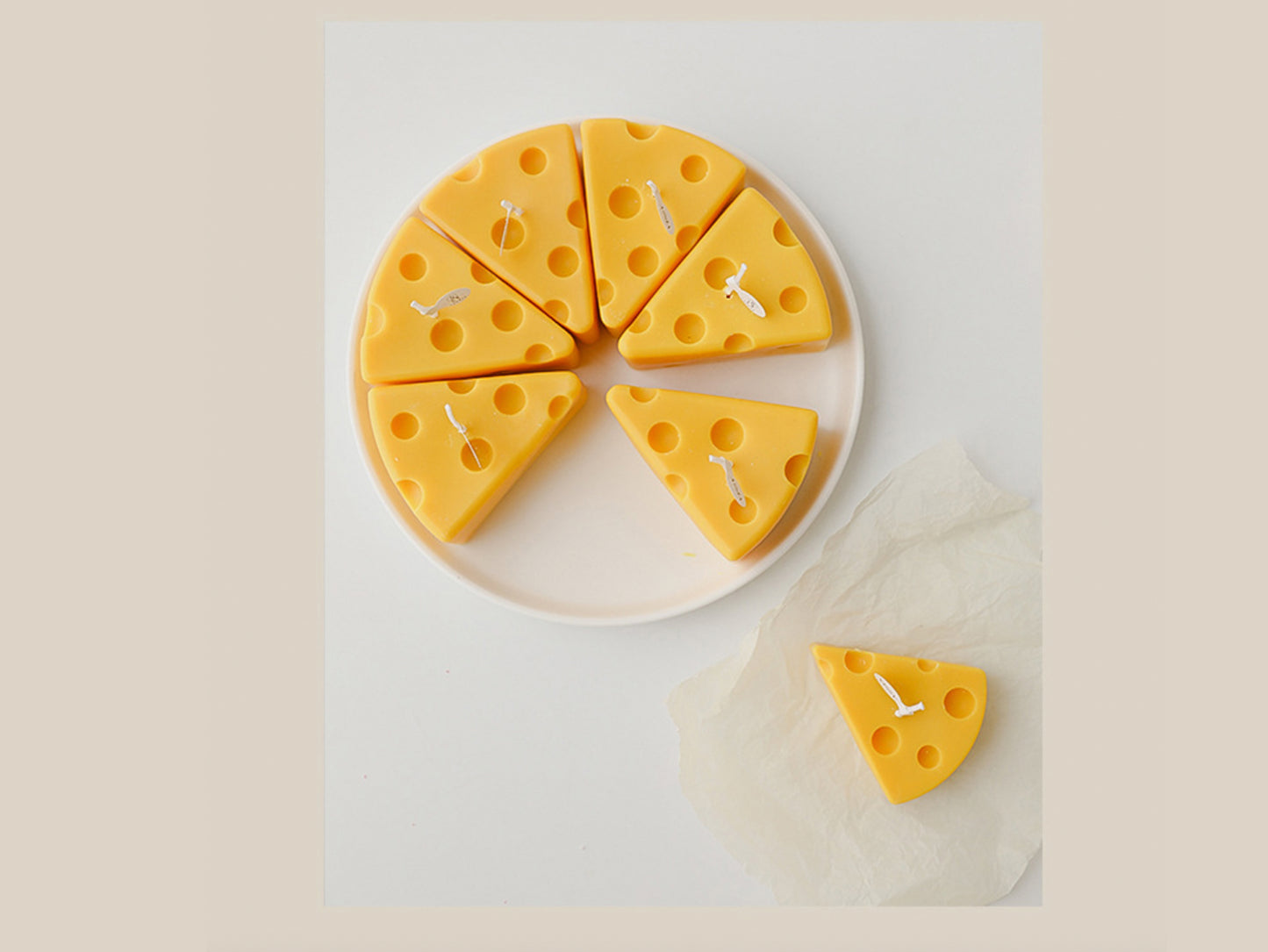 Handmade Cheese Shaped Scented Candles, Cheese Soy Wax Candle