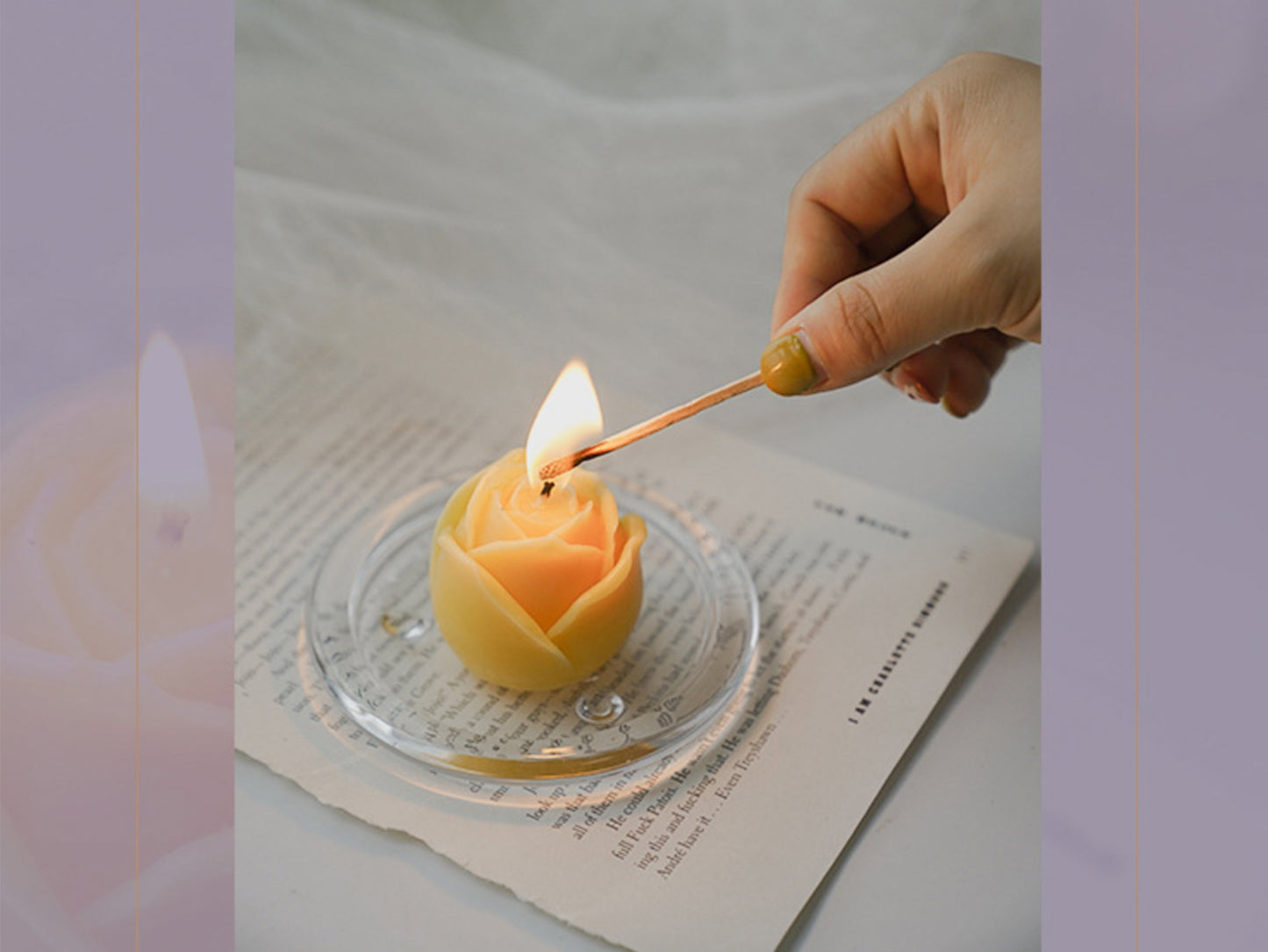 Handmade Rose Shaped Candles, Rose Scented Soy Wax Candles