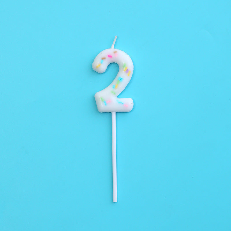 White Birthday Number Candles