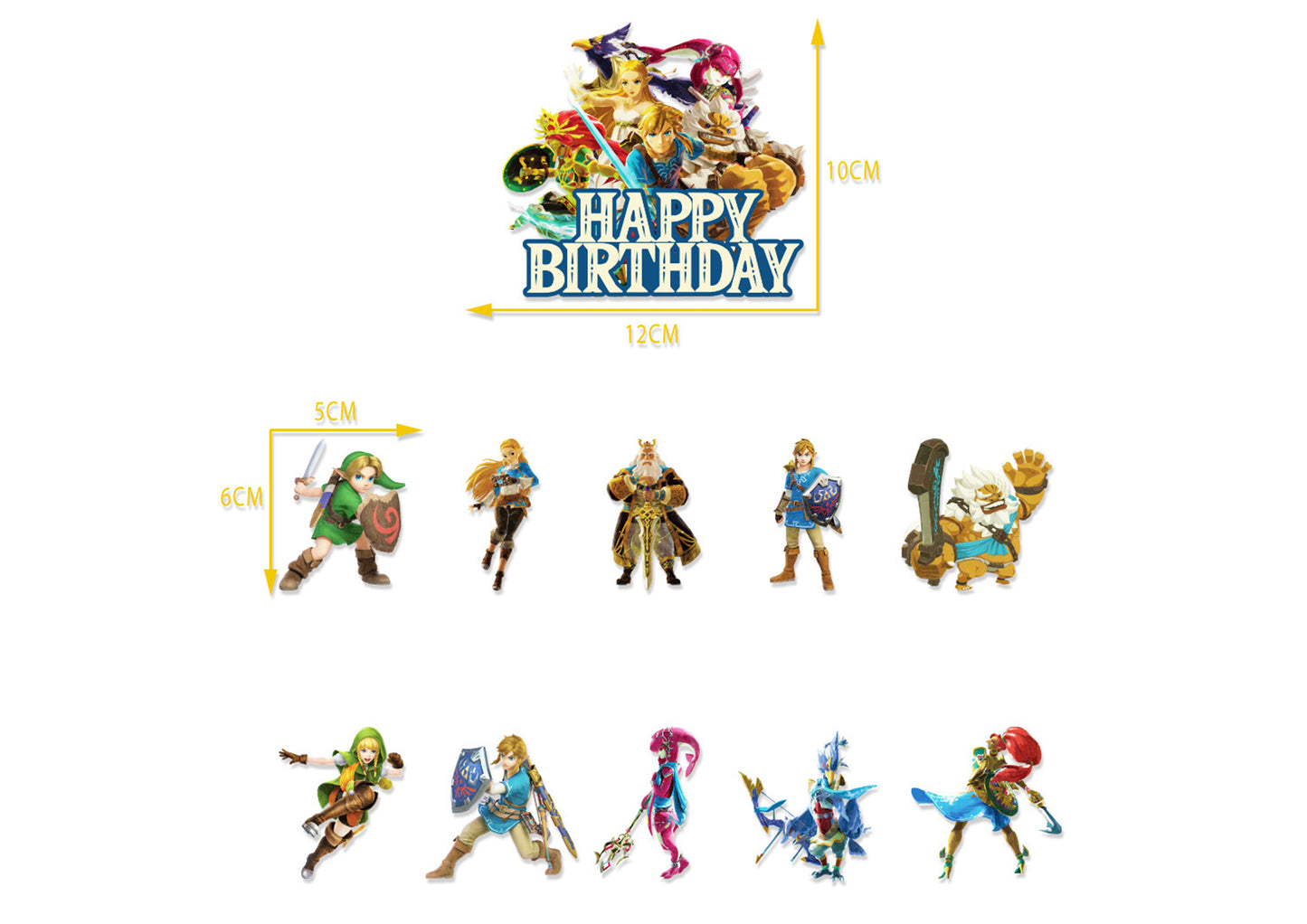 The Legend of Zelda Birthday Banners, Zelda Balloons, Zelda Cake Toppers