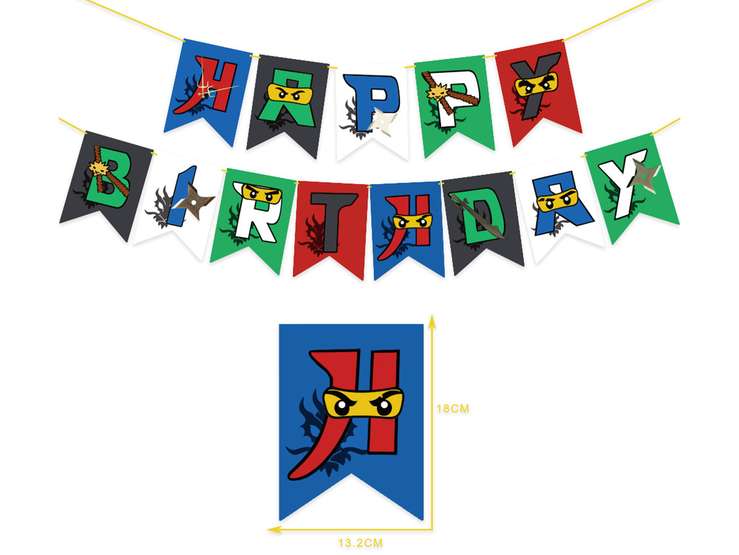 Lego Ninjago Birthday Banner, Lego Ninjago Balloons, Lego Ninjago Cake Toppers