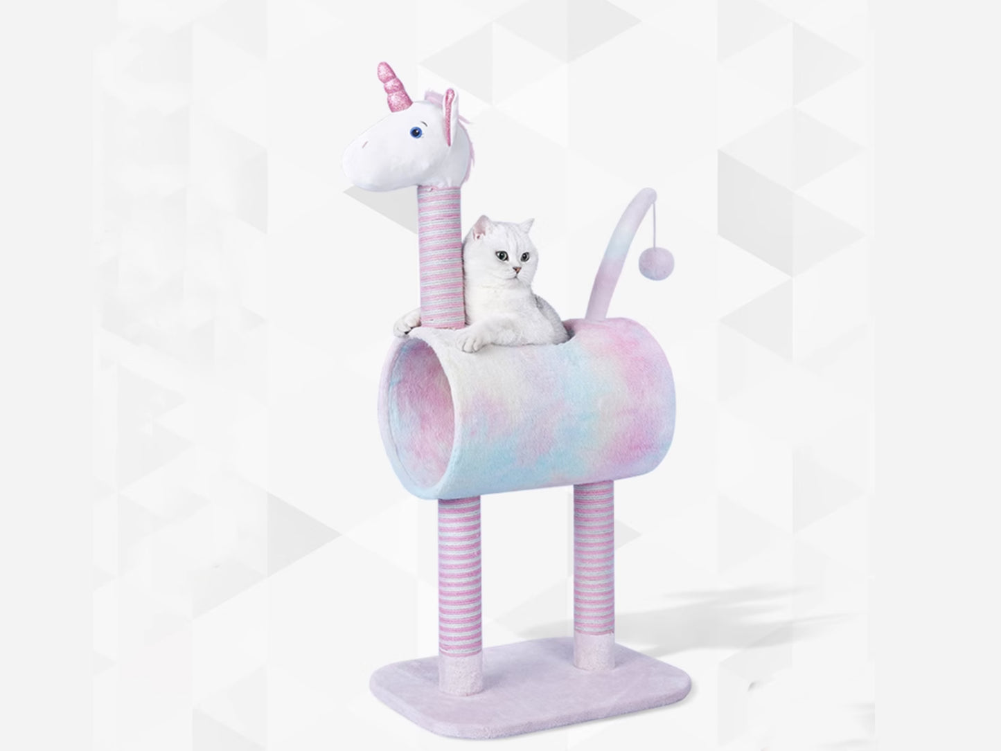 Unicorn Cat Tree, Pink Cat Tower, Cat Climbing Cando with Scratching Post