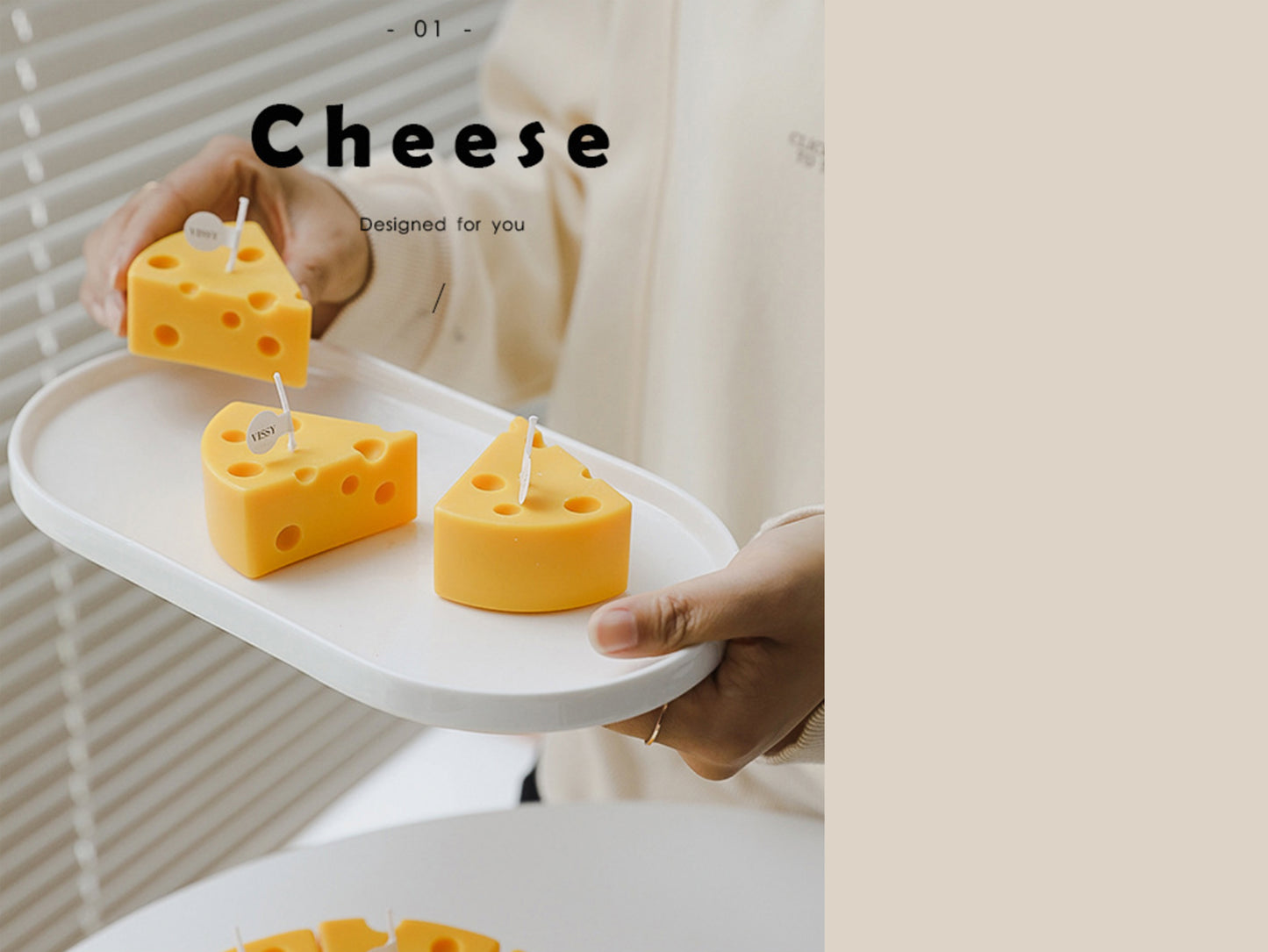 Handmade Cheese Shaped Scented Candles, Cheese Soy Wax Candle