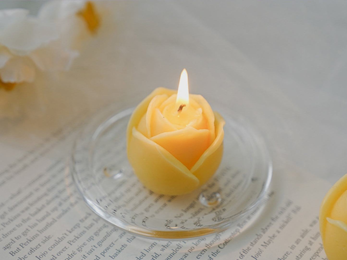 Handmade Rose Shaped Candles, Rose Scented Soy Wax Candles