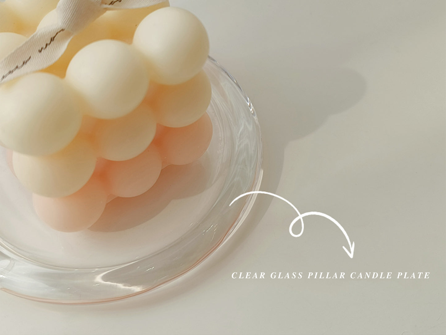 Clear Glass Candle Plates, Pillar Candle Holder Plates