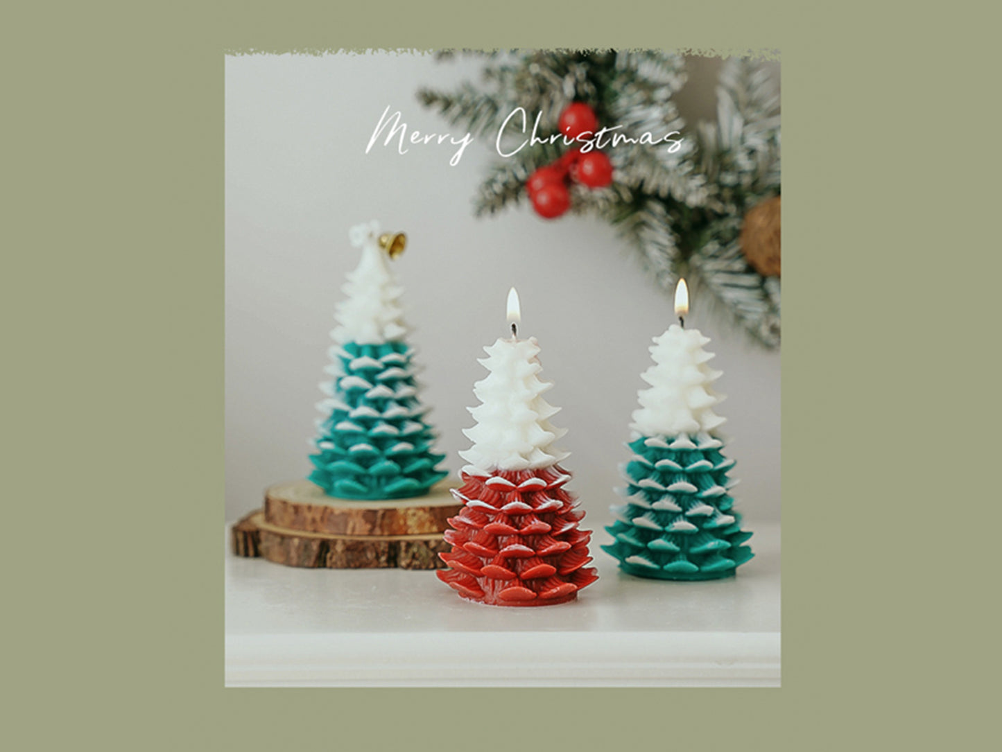 Christmas Tree Candles with Christmas Gift Box, Christmas Decorative Candles