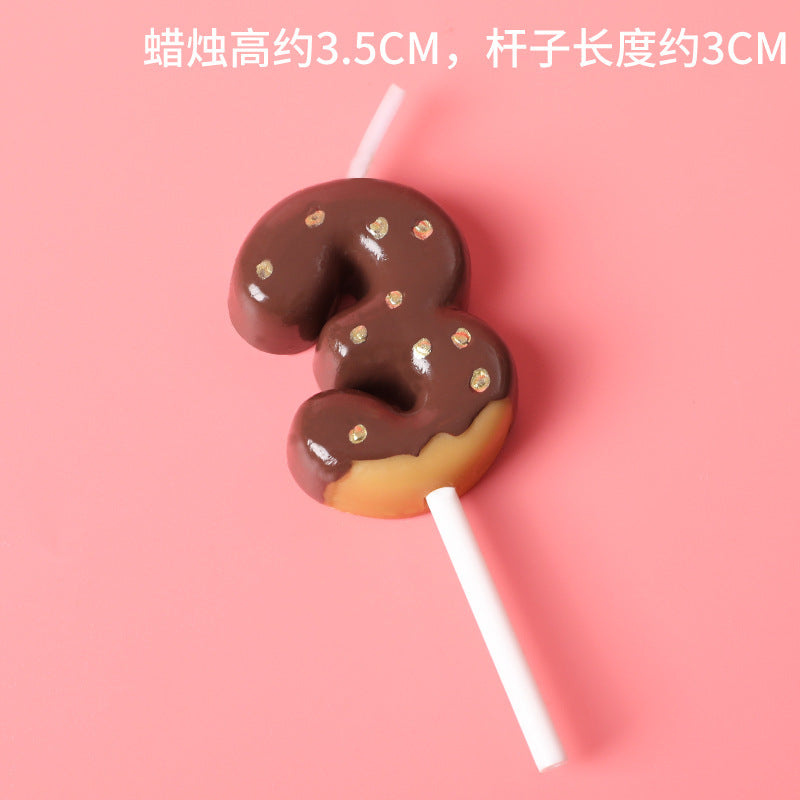 Donuts Chocolate Number Birthday Candles