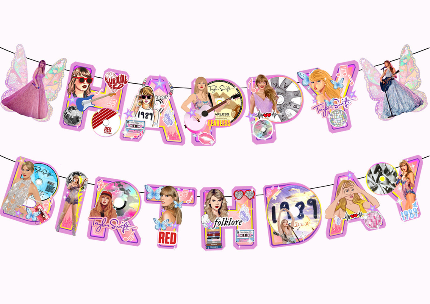 Taylor Swift Custom Swifties Birthday Banners, Taylor Swift Balloons, Taylor Swift Cake Toppers, Taylor Swiftie Merch