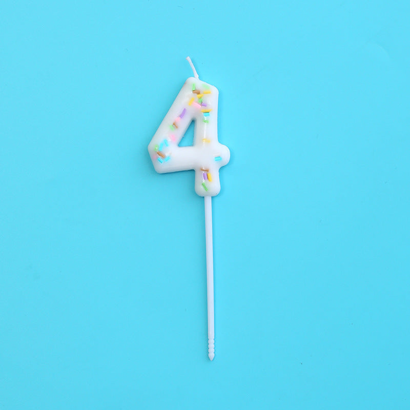 White Birthday Number Candles