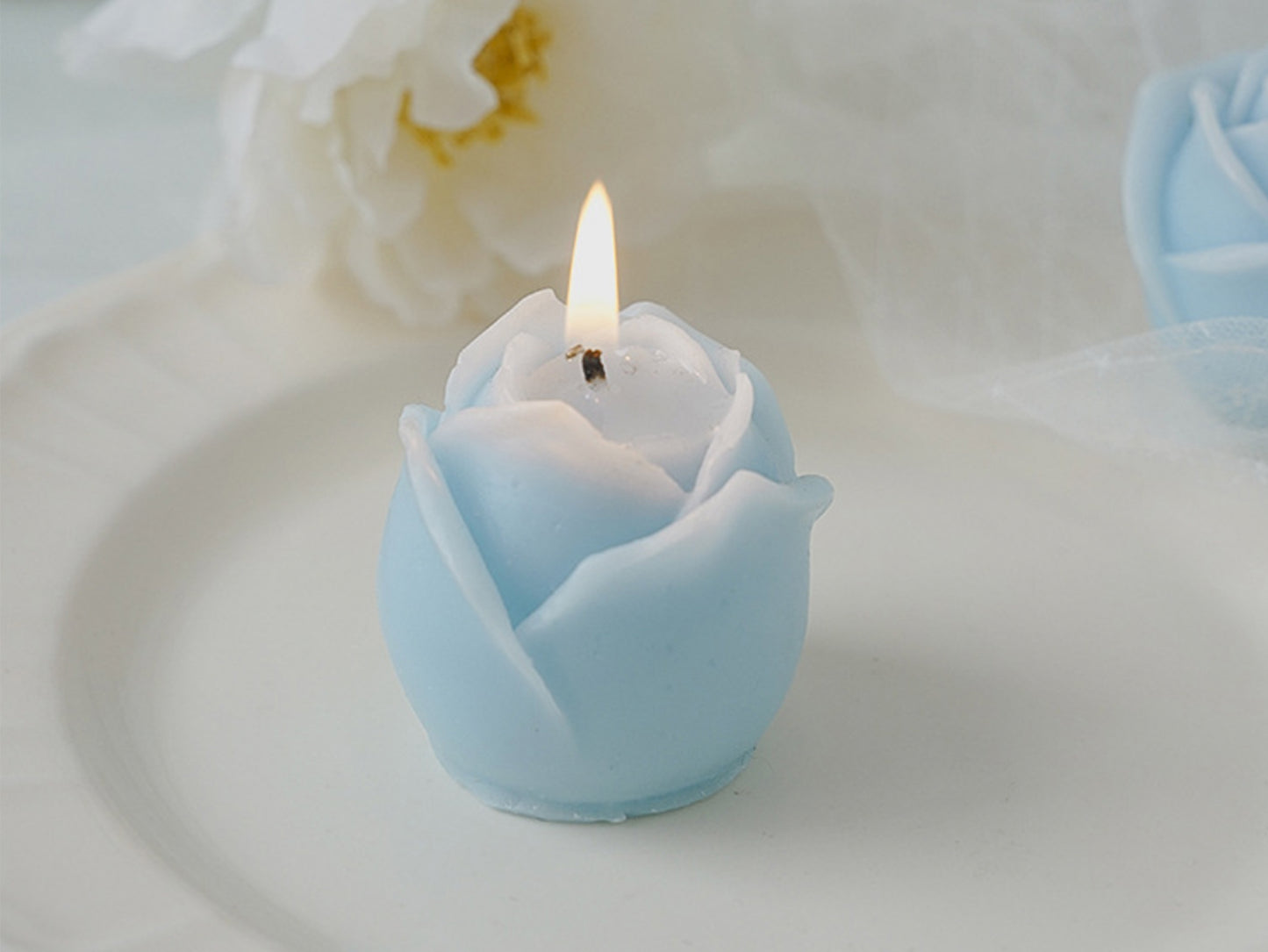 Handmade Rose Shaped Candles, Rose Scented Soy Wax Candles