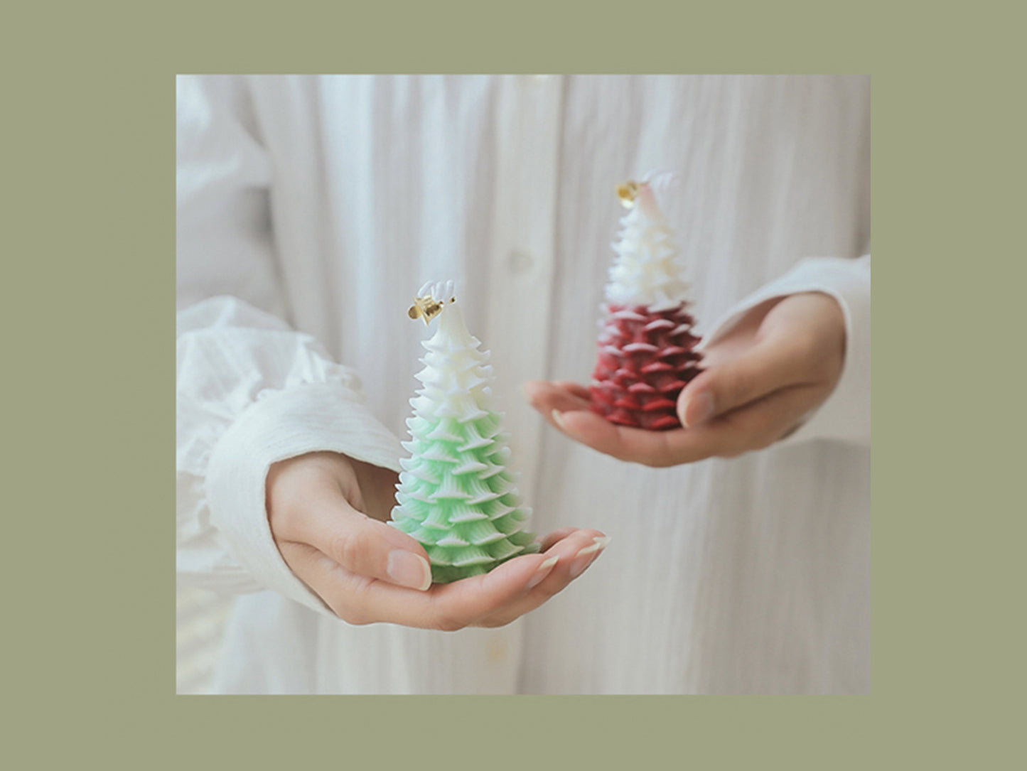 Christmas Tree Candles with Christmas Gift Box, Christmas Decorative Candles
