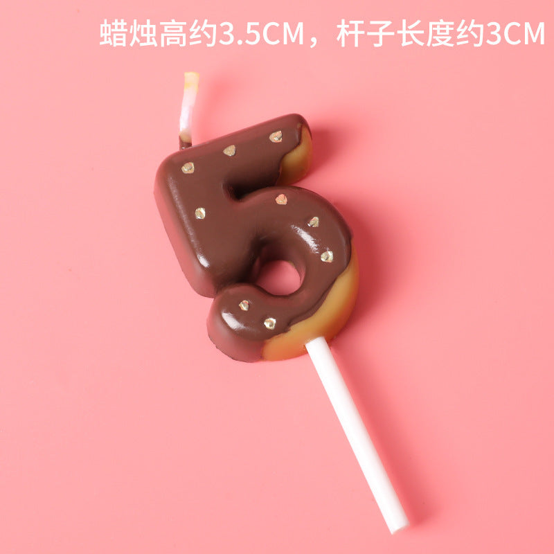 Donuts Chocolate Number Birthday Candles