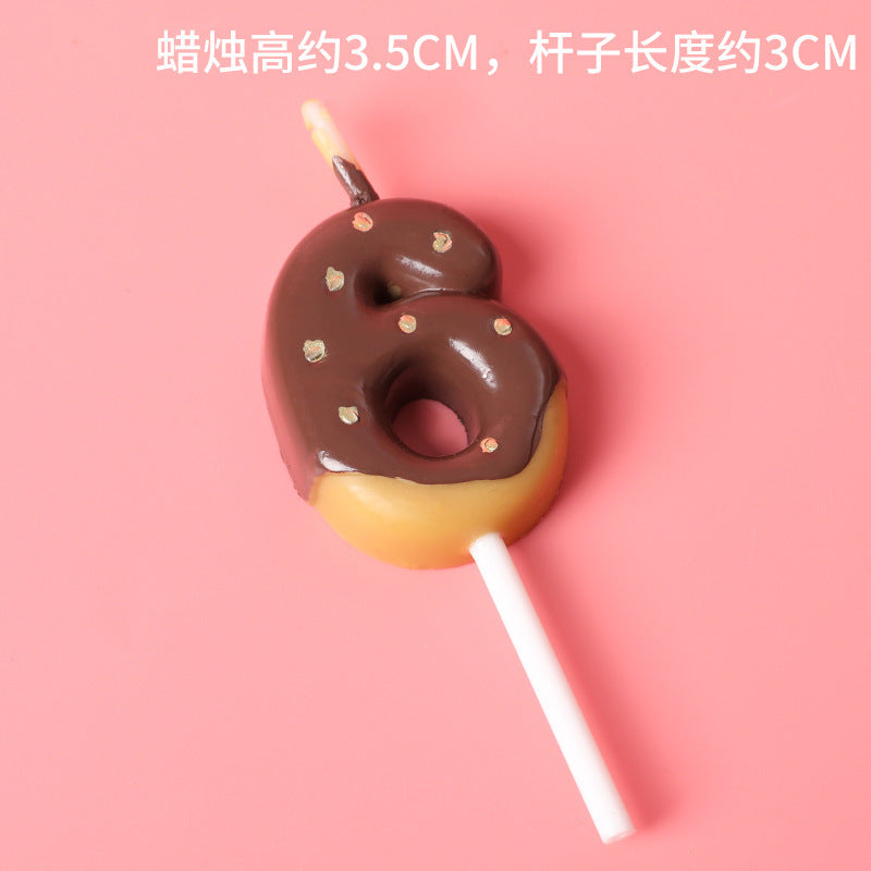 Donuts Chocolate Number Birthday Candles