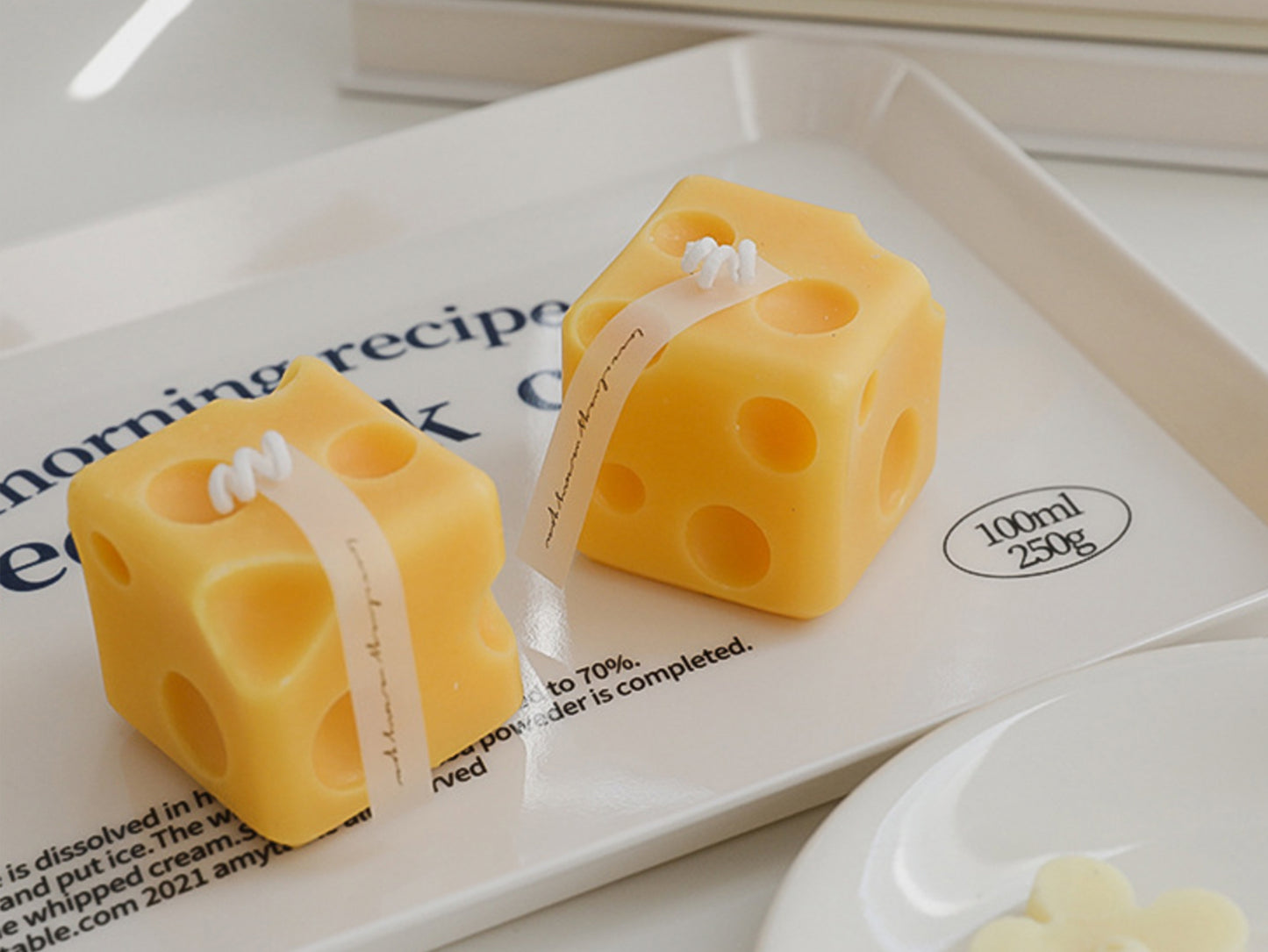 Handmade Cheese Shaped Scented Candles, Cheese Soy Wax Candle