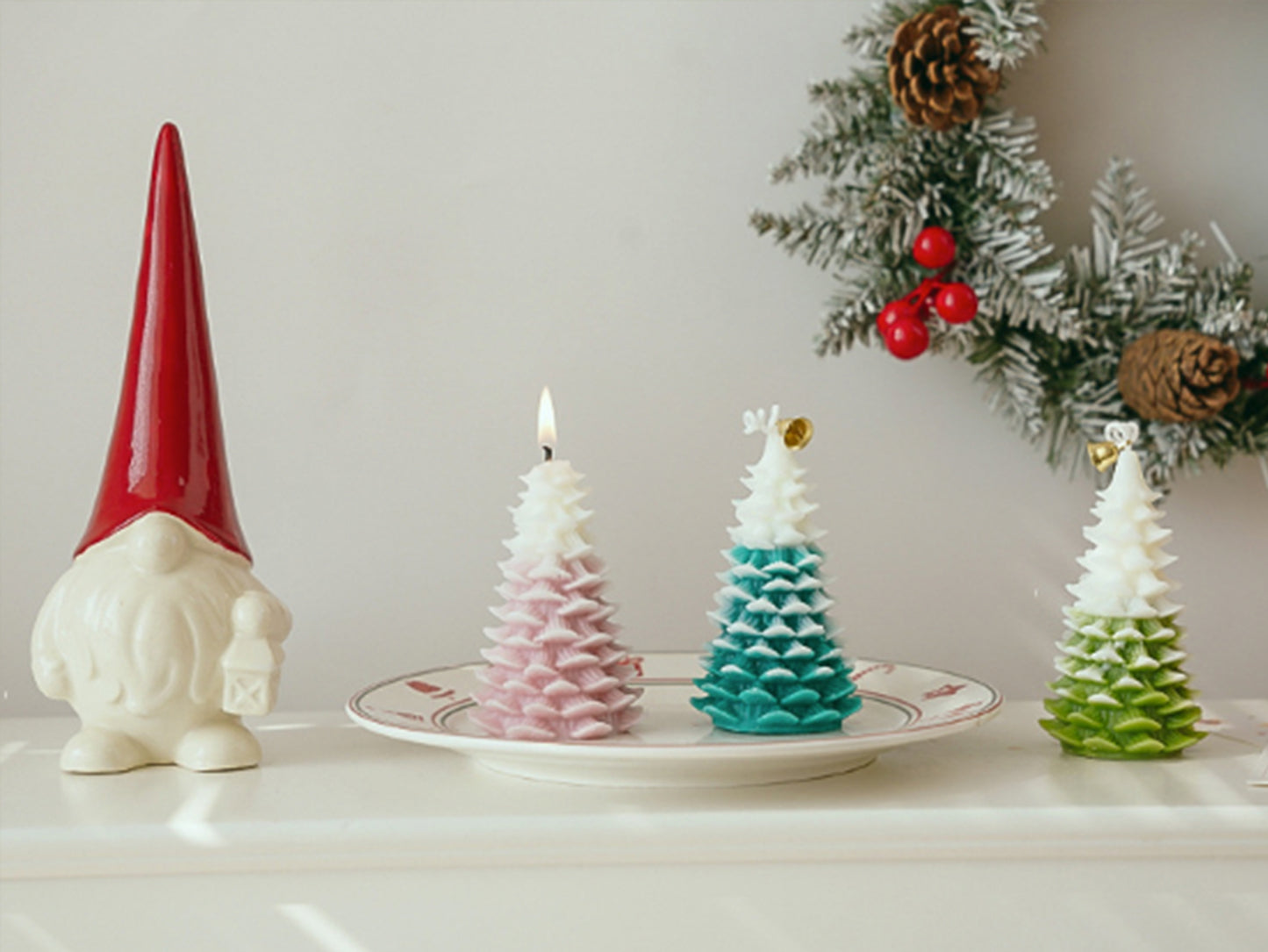 Christmas Tree Candles with Christmas Gift Box, Christmas Decorative Candles