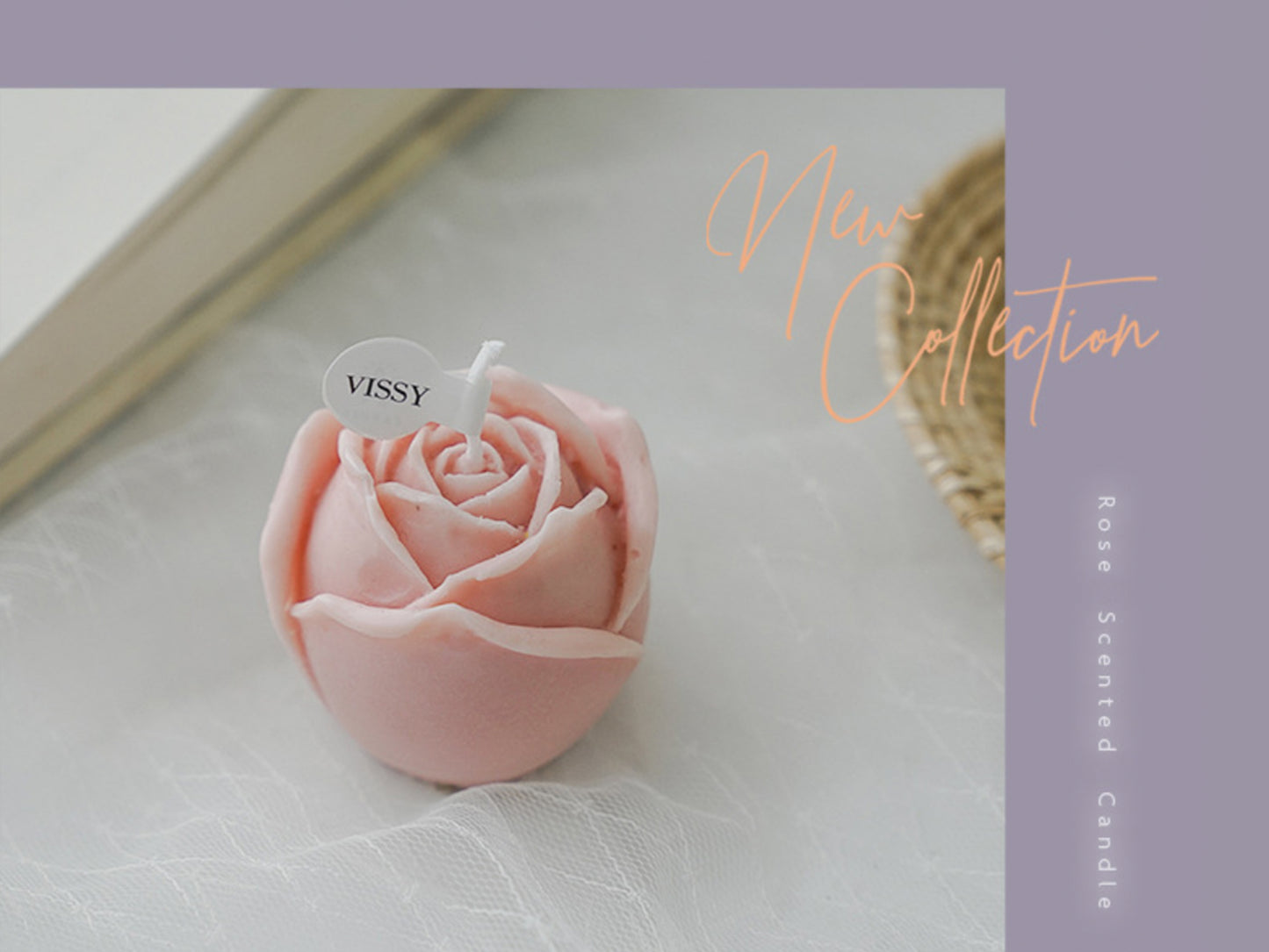 Handmade Rose Shaped Candles, Rose Scented Soy Wax Candles