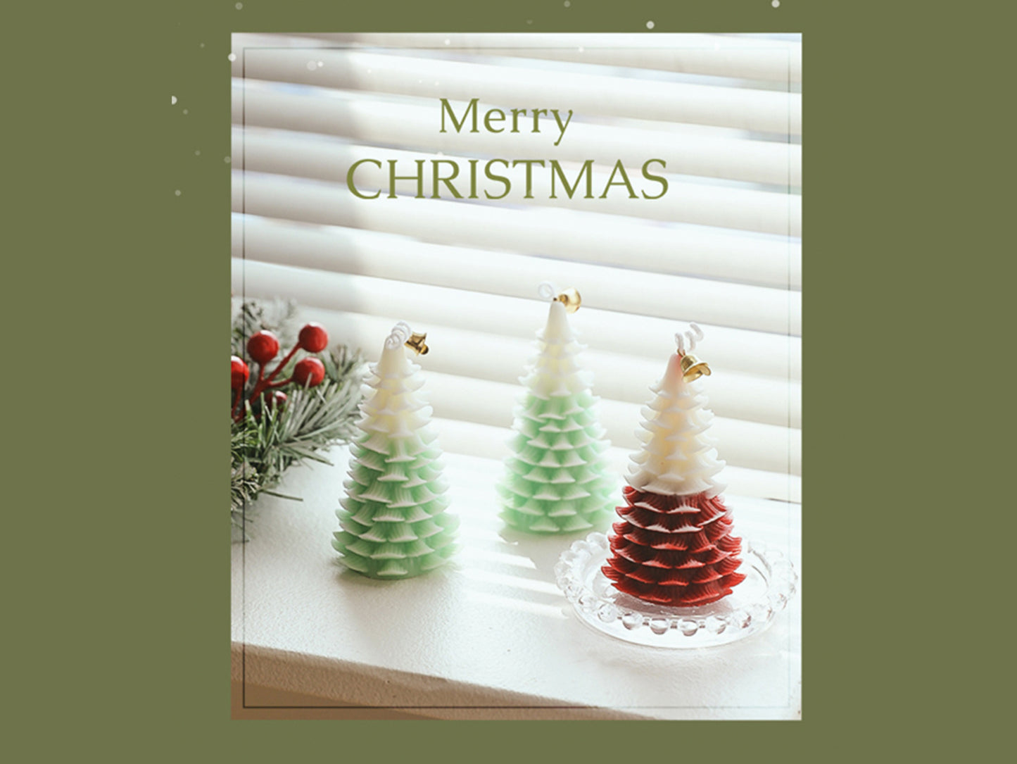 Christmas Tree Candles with Christmas Gift Box, Christmas Decorative Candles