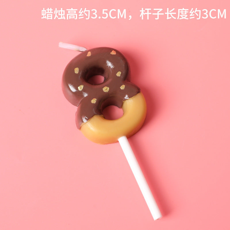 Donuts Chocolate Number Birthday Candles