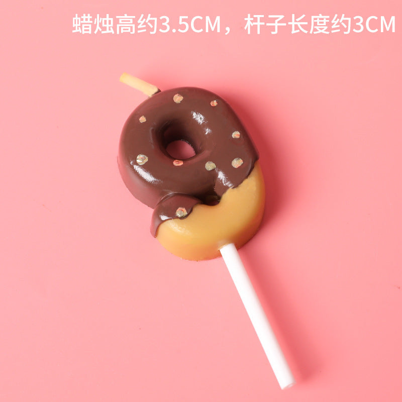 Donuts Chocolate Number Birthday Candles