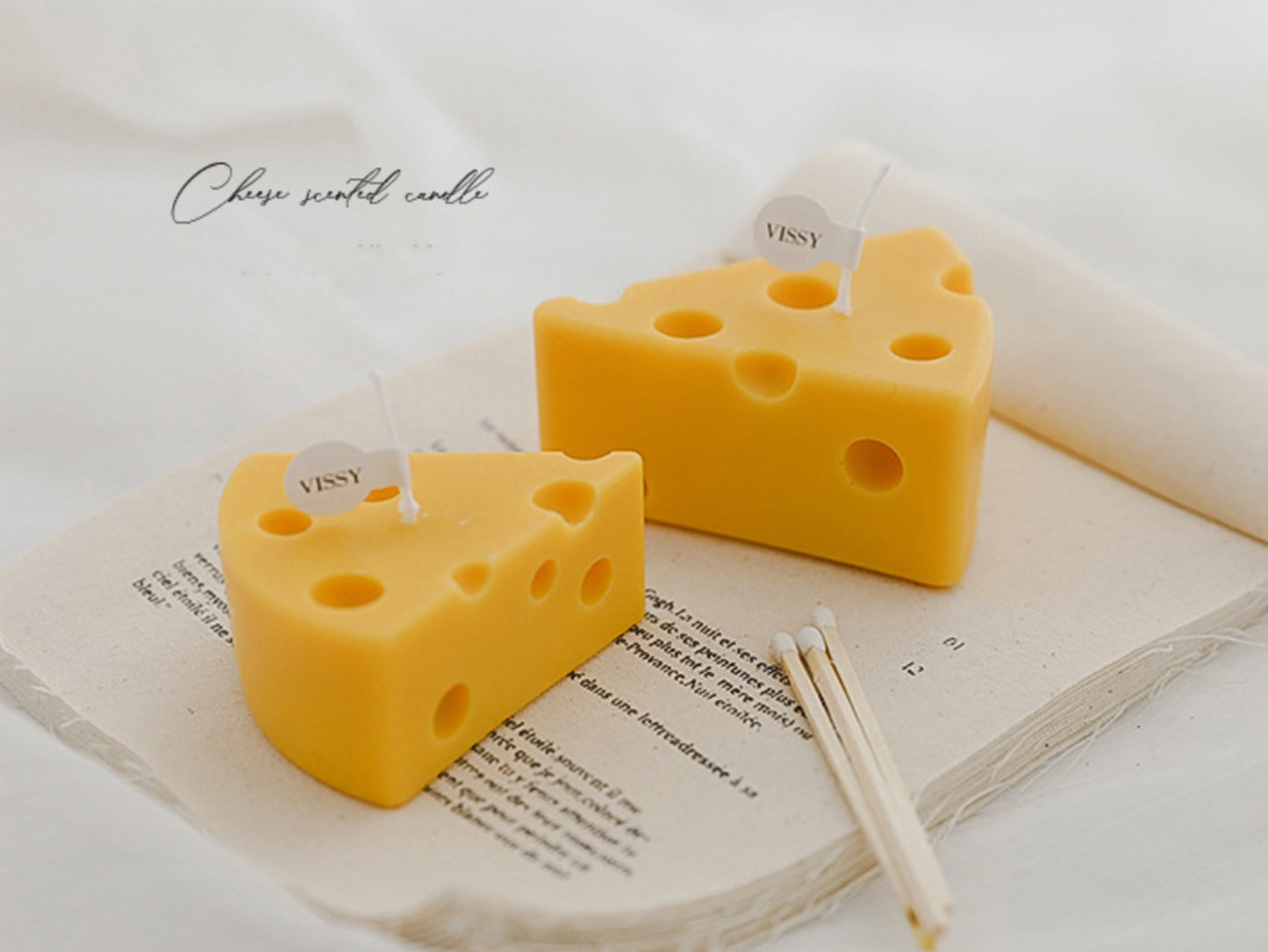Handmade Cheese Shaped Scented Candles, Cheese Soy Wax Candle