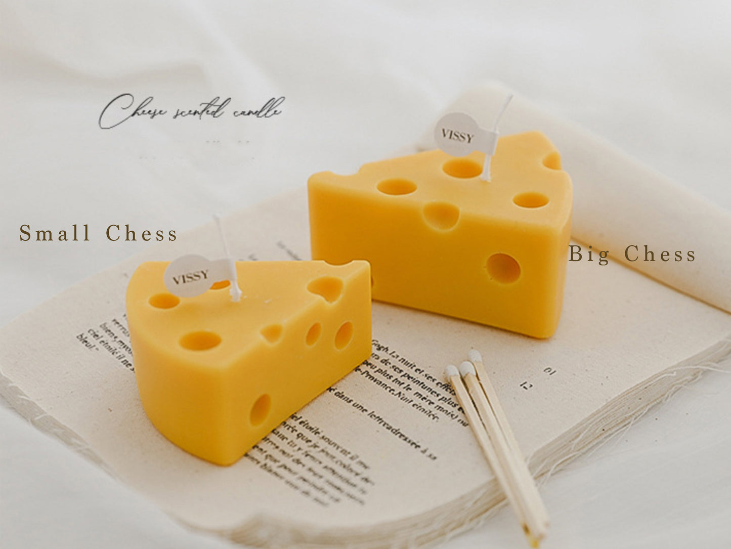 Handmade Cheese Shaped Scented Candles, Cheese Soy Wax Candle