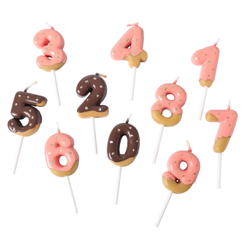 Donuts Chocolate Number Birthday Candles