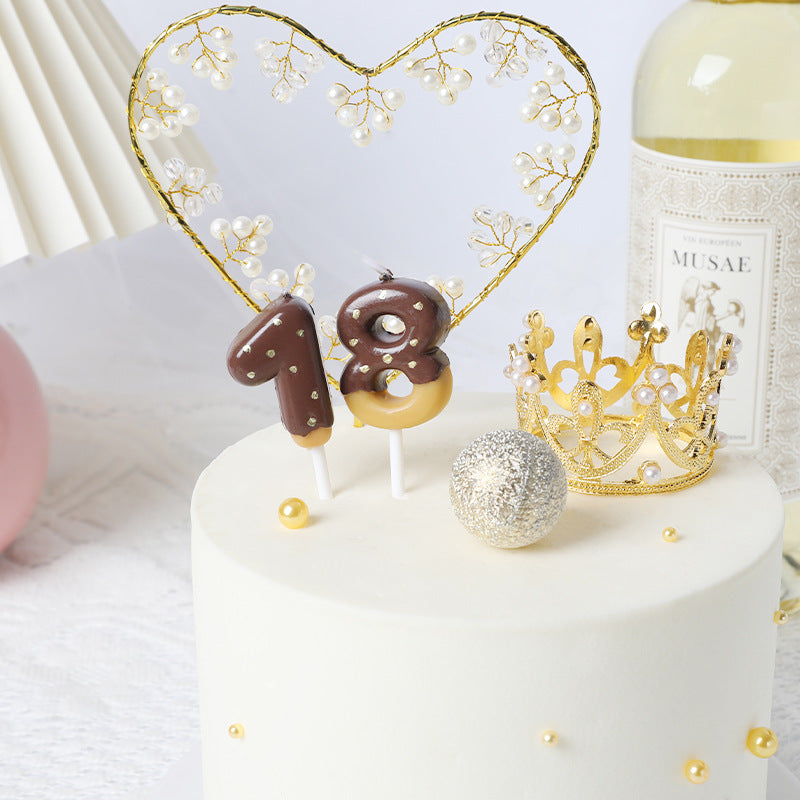 Donuts Chocolate Number Birthday Candles