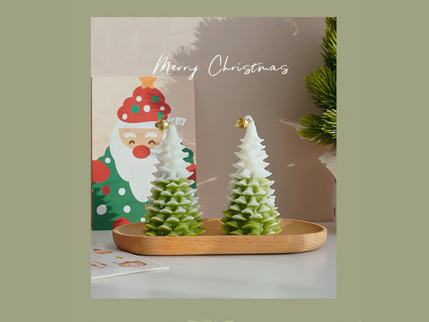 Christmas Tree Candles with Christmas Gift Box, Christmas Decorative Candles