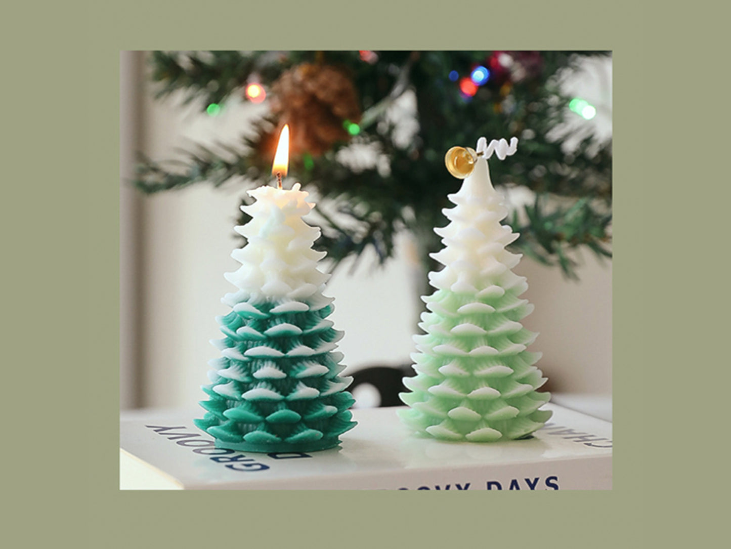 Christmas Tree Candles with Christmas Gift Box, Christmas Decorative Candles