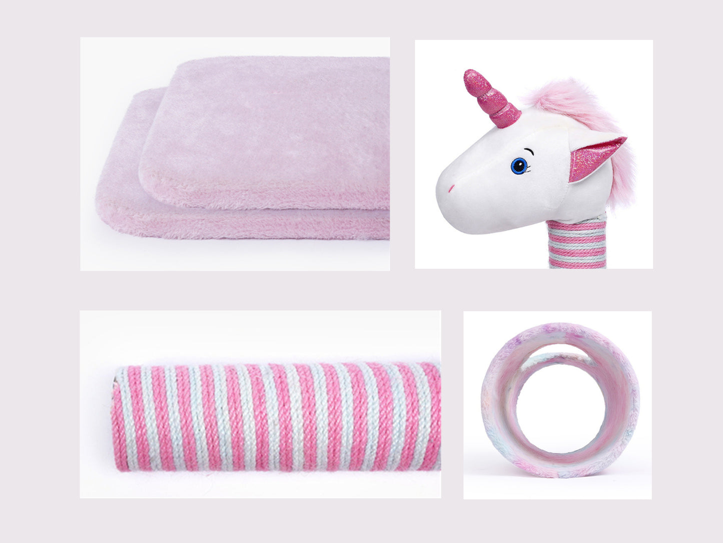 Unicorn Cat Tree, Pink Cat Tower, Cat Climbing Cando with Scratching Post