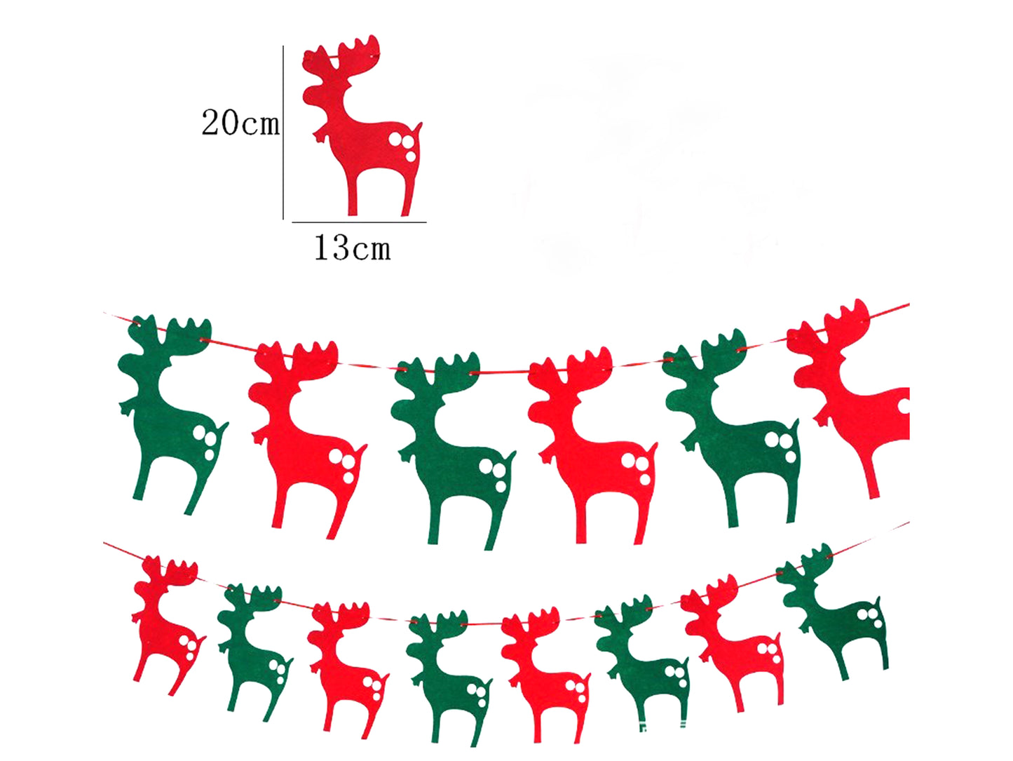 Felt Christmas Banner, Christmas Deer Bunting
