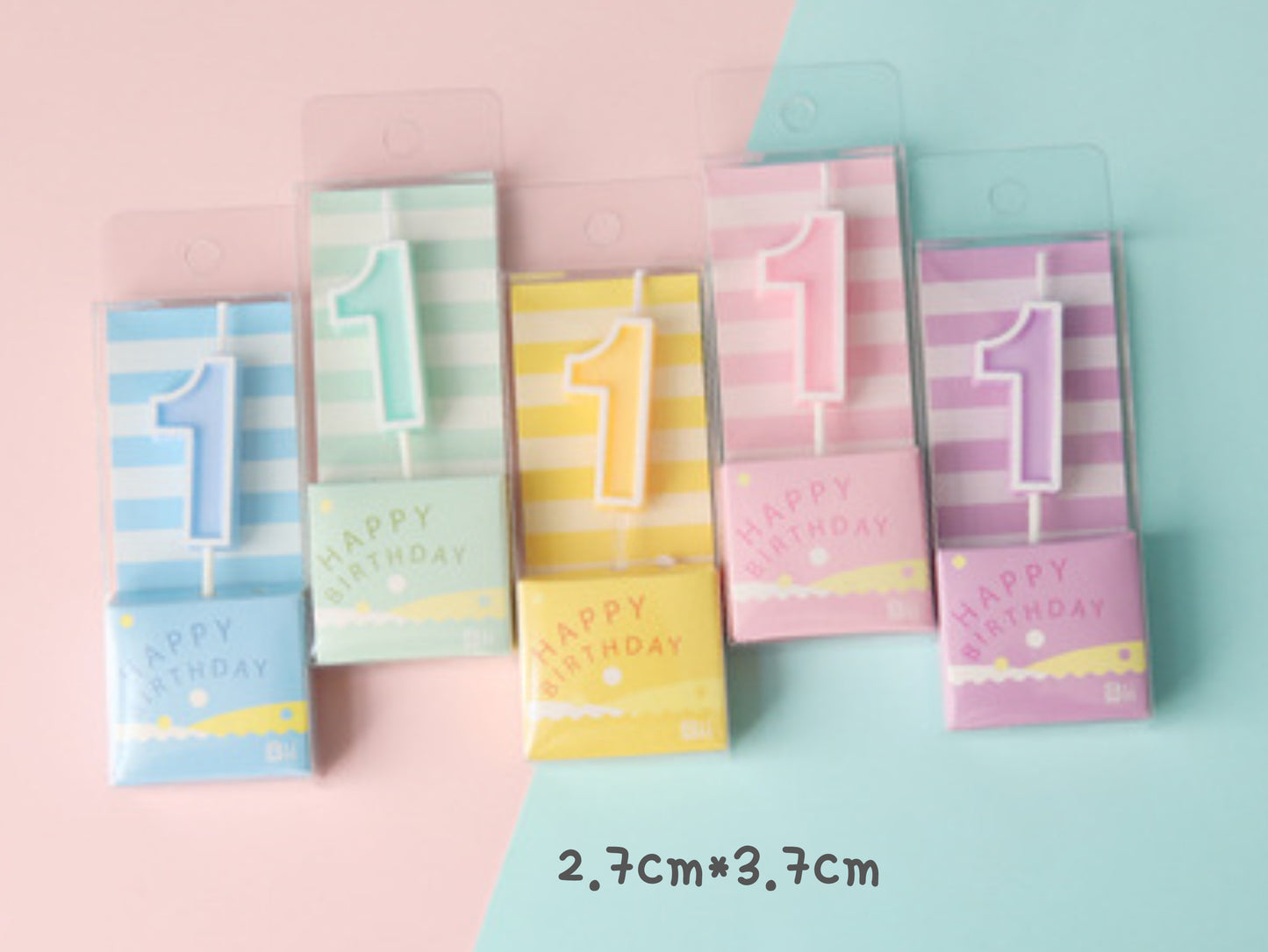 Macaron Colorful Birthday Cake Candles, Numeral Candles