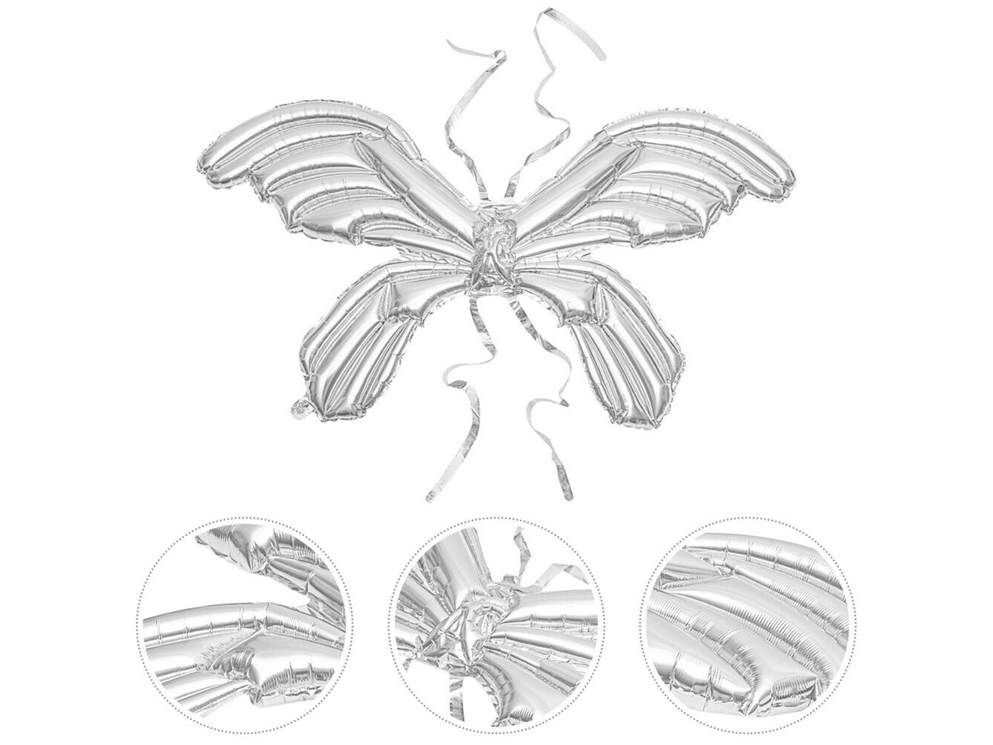 2pcs Silver Angel Wings Balloons, Butterfly Fairy Wings Balloons