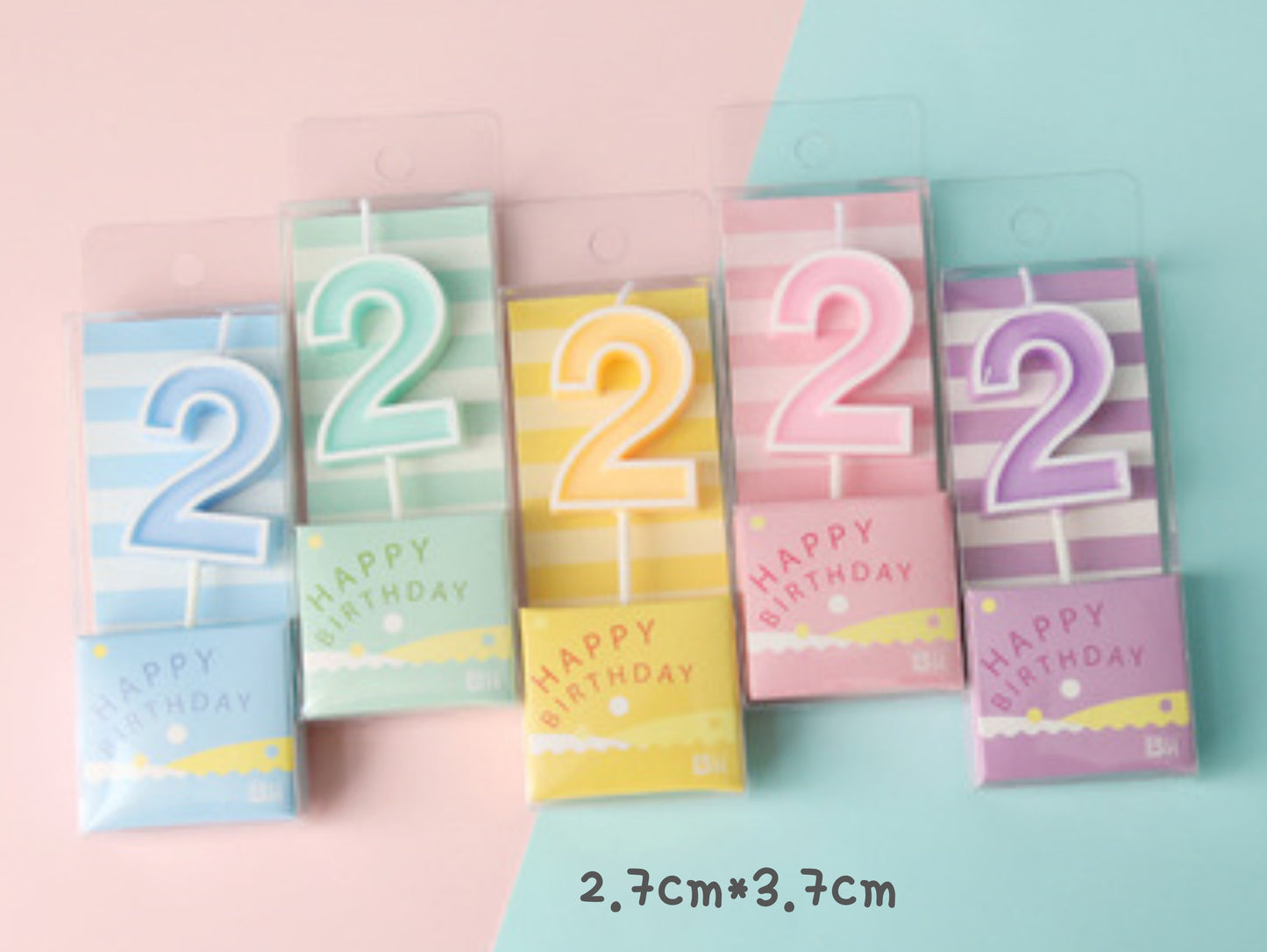 Macaron Colorful Birthday Cake Candles, Numeral Candles