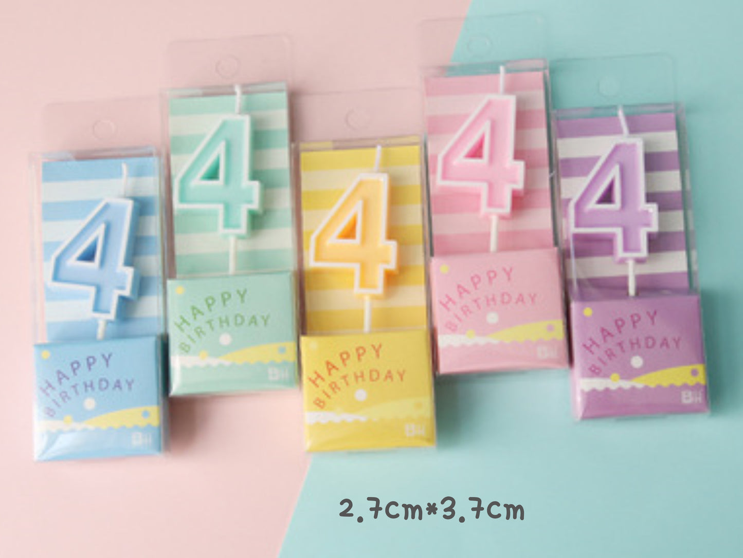 Macaron Colorful Birthday Cake Candles, Numeral Candles
