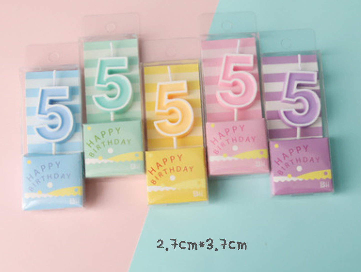 Macaron Colorful Birthday Cake Candles, Numeral Candles