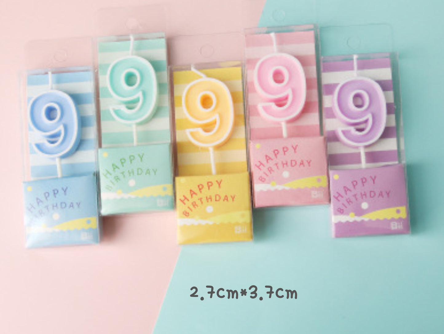 Macaron Colorful Birthday Cake Candles, Numeral Candles