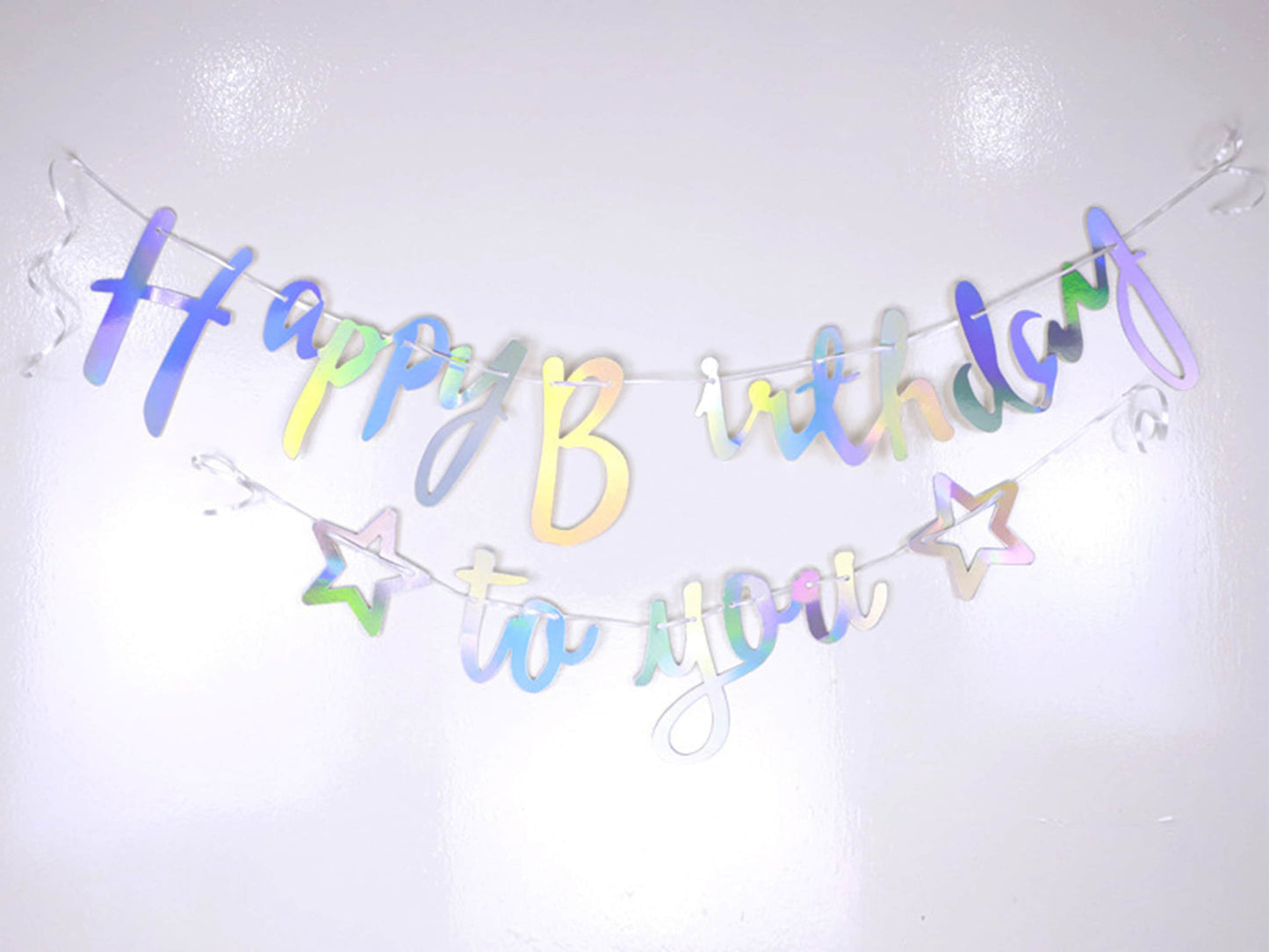 Birthday Bunting Banner, Birthday Party Decor, Shiny Star