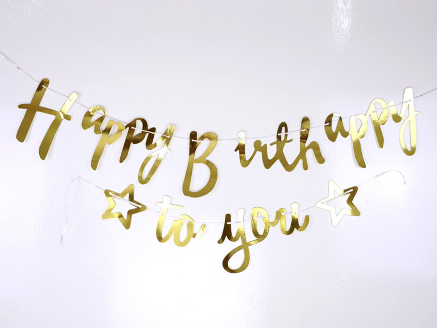 Birthday Bunting Banner, Birthday Party Decor, Shiny Star